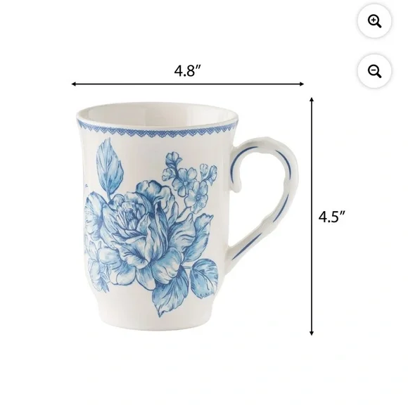 ❤️The Pioneer Woman Agatha Blue Set of 4 Mugs - 12 ounce Mugs - Picture 3 of 5